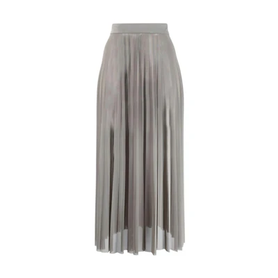 (Women) MM6 Maison Margiela Minimalist Solid Translucent Pleated Maxi Skirt S52MA0150S24284-809