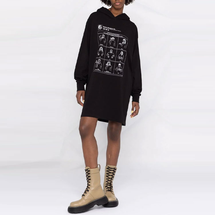 Lookbook (Women) MM6 Maison Margiela  Oversized Casual Solid Print Sweatshirt Dress S52CT0651S23962-900