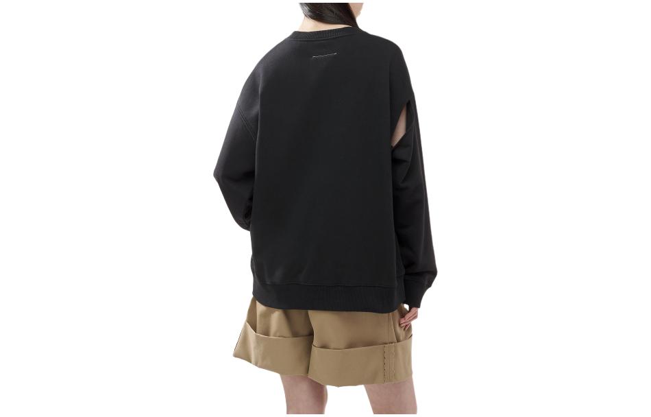 Lookbook (W) MM6 Maison Margiela 寬鬆字母印花套頭衛衣 - 黑色 S62GU0127S25623-900