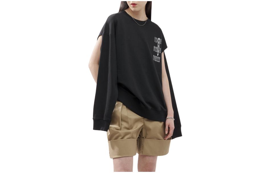 Shop (W) MM6 Maison Margiela 寬鬆字母印花套頭衛衣 - 黑色 S62GU0127S25623-900