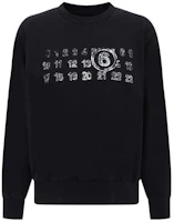 (Women) MM6 Maison Margiela Oversized Numbers Print Crewneck Sweatshirt Black S52GU0203S25387-900 (Women) MM6 Maison Margiela Oversized Numbers Print Crewneck Sweatshirt Black S52GU0203S25387-900
