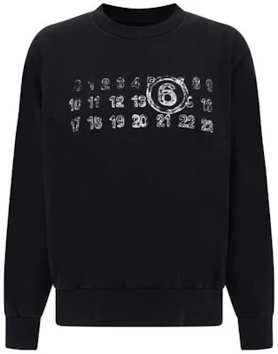 (W) MM6 Maison Margiela 黑色寬鬆數字印花圓領運動衫 S52GU0203S25387-900 Buy (W) MM6 Maison Margiela 黑色寬鬆數字印花圓領運動衫 S52GU0203S25387-900