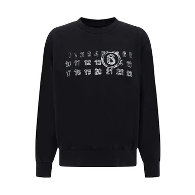(Women) MM6 Maison Margiela Oversized Numbers Print Crewneck Sweatshirt Black S52GU0203S25387-900