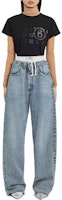 Lookbook (Women) MM6 Maison Margiela Patchwork Number Print Layered Hem Jeans Blue. S62LB0149S30589976