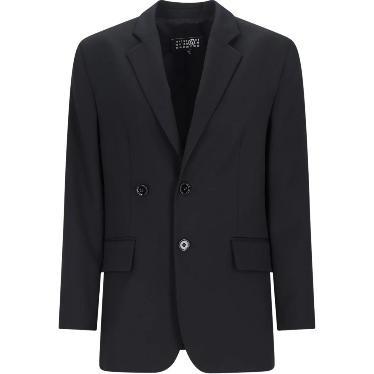 (Women) MM6 Maison Margiela  Solid Black Blazer Long Sleeve Suit Jacket S52BN0136M35153-900