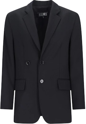 (W) MM6 메종 마르지엘라 솔리드 블랙 블레이저 롱슬리브 수트 재킷 S52BN0136M35153-900 Buy (W) MM6 메종 마르지엘라 솔리드 블랙 블레이저 롱슬리브 수트 재킷 S52BN0136M35153-900