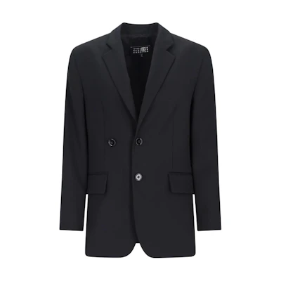 (Women) MM6 Maison Margiela Solid Black Blazer Long Sleeve Suit Jacket S52BN0136M35153-900