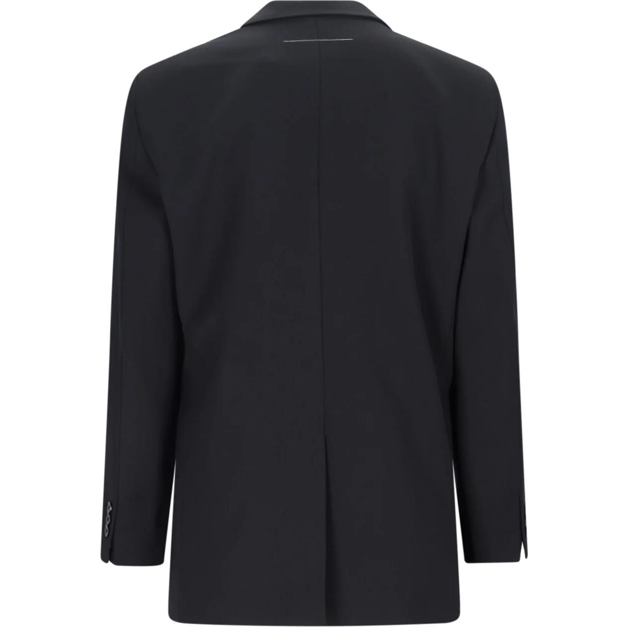 Lookbook (W) MM6 메종 마르지엘라 솔리드 블랙 블레이저 롱슬리브 수트 재킷 S52BN0136M35153-900