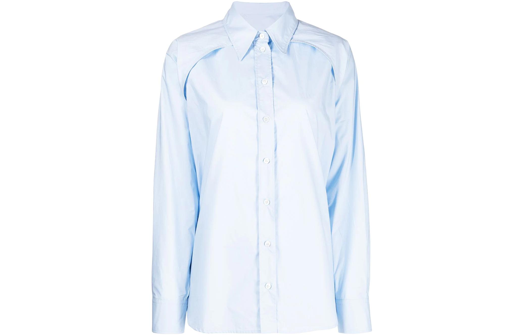 Order (W) Camisa Azul de Botones en Capas MM6 Maison Margiela SS22. S52DL0169S47294479