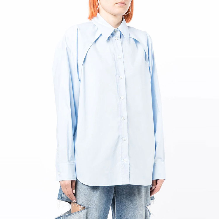 Purchase (W) Camisa Azul de Botones en Capas MM6 Maison Margiela SS22. S52DL0169S47294479