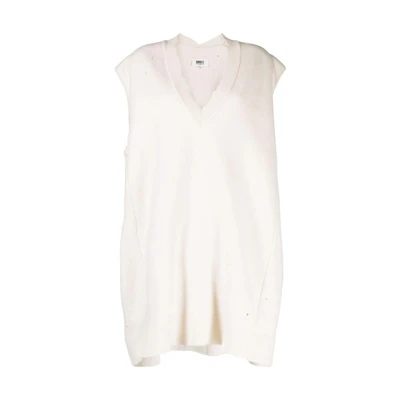 (Women) MM6 Maison Margiela Solid V-Neck Loose Sleeveless Sweater Vest. S52DD0014S18284101