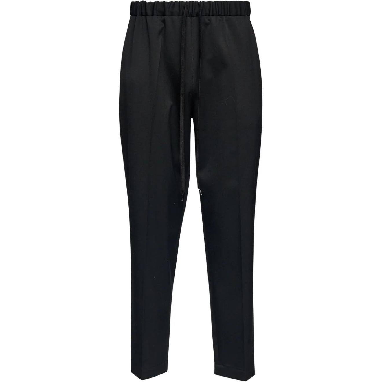 (Women) MM6 Maison Margiela  Tapered Logo Suit Pants Black FW24. S52KA0512M35153-BLACK