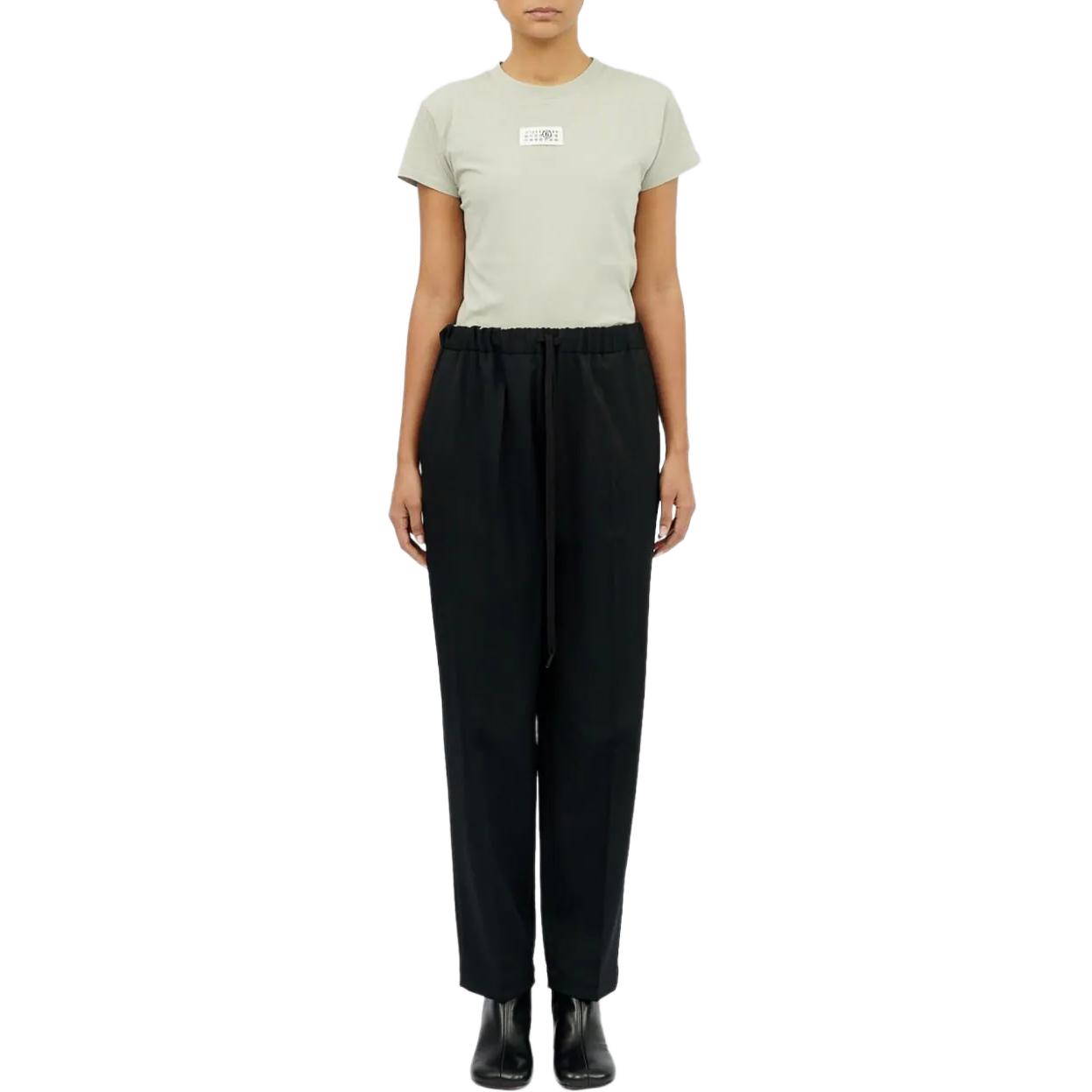 Lookbook (W) MM6 Maison Margiela 黑色錐形標誌西裝褲 FW24. S52KA0512M35153-BLACK