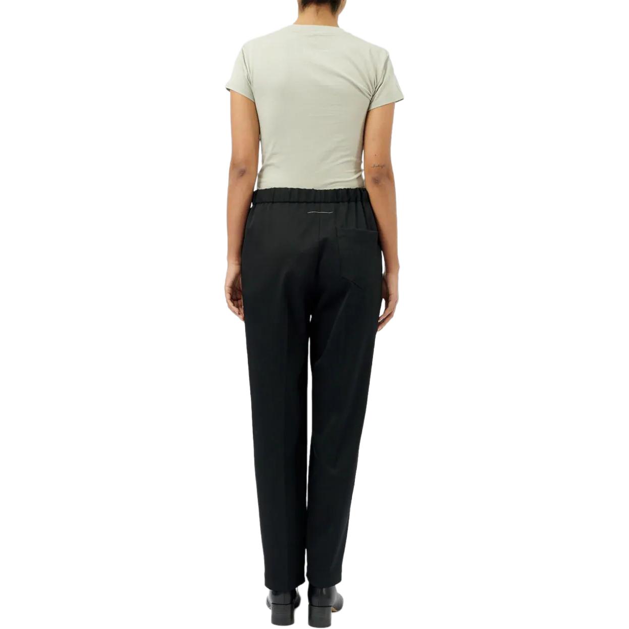 Shop (W) MM6 Maison Margiela 黑色錐形標誌西裝褲 FW24. S52KA0512M35153-BLACK