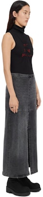 (Women) MM6 Maison Margiela Washed Mid-Rise A-Line Denim Skirt - Dark Grey. S62ME0009M30009-859 Shop (Women) MM6 Maison Margiela Washed Mid-Rise A-Line Denim Skirt - Dark Grey. S62ME0009M30009-859