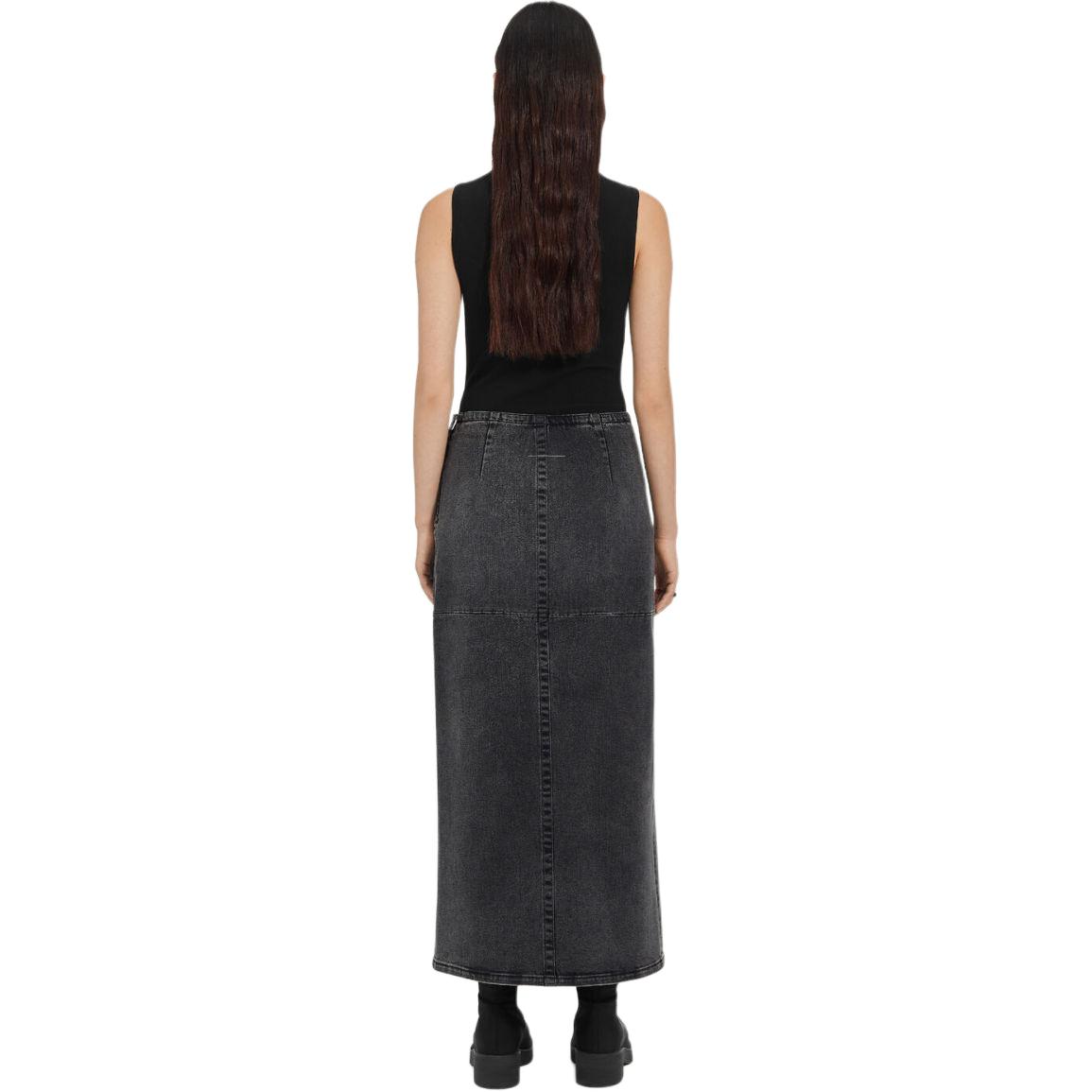 Purchase (Women) MM6 Maison Margiela  Washed Mid-Rise A-Line Denim Skirt - Dark Grey. S62ME0009M30009-859