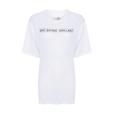 (Women) MM6 Maison Margiela White Crewneck Letter Print T-Shirt S62GD0182M20006100