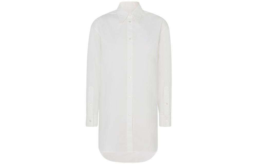 (Women) MM6 Maison Margiela  White Long Sleeve Solid Single-Breasted Shirt S52DL0187S47294