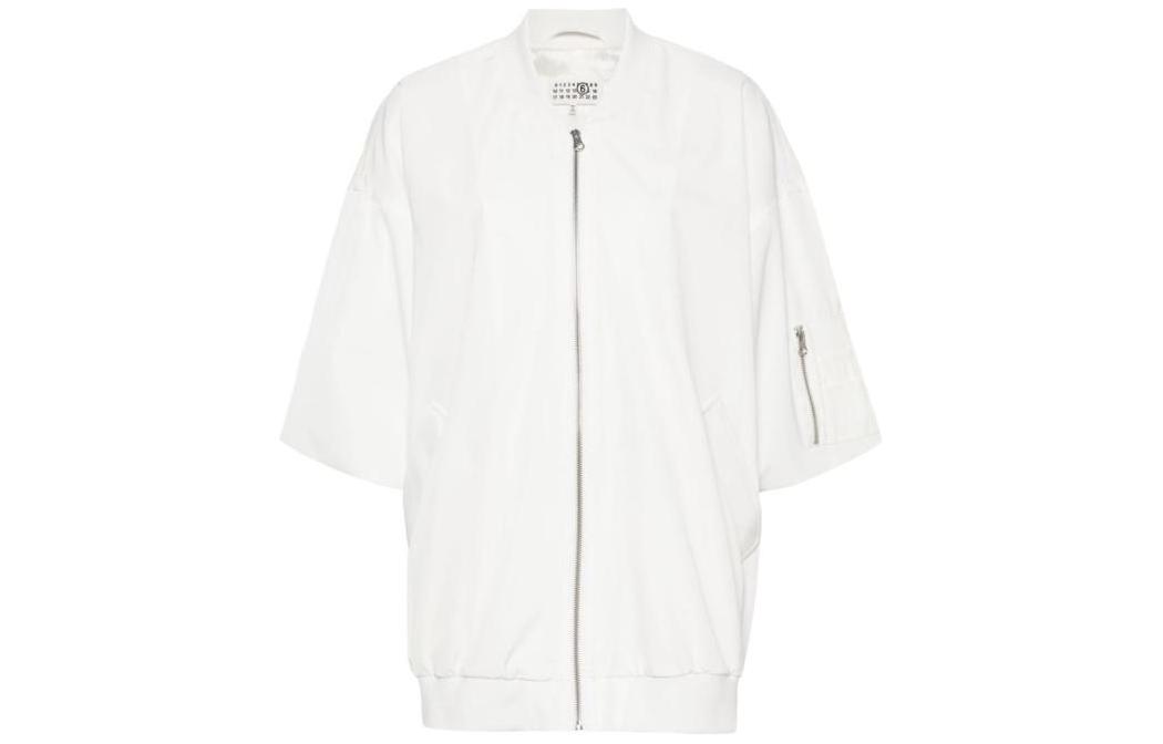 (Women) MM6 Maison Margiela  White Long Sleeve Zipper V-Neck Jacket S52AM0295S54445102