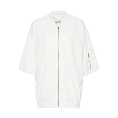 (Women) MM6 Maison Margiela White Long Sleeve Zipper V-Neck Jacket S52AM0295S54445102