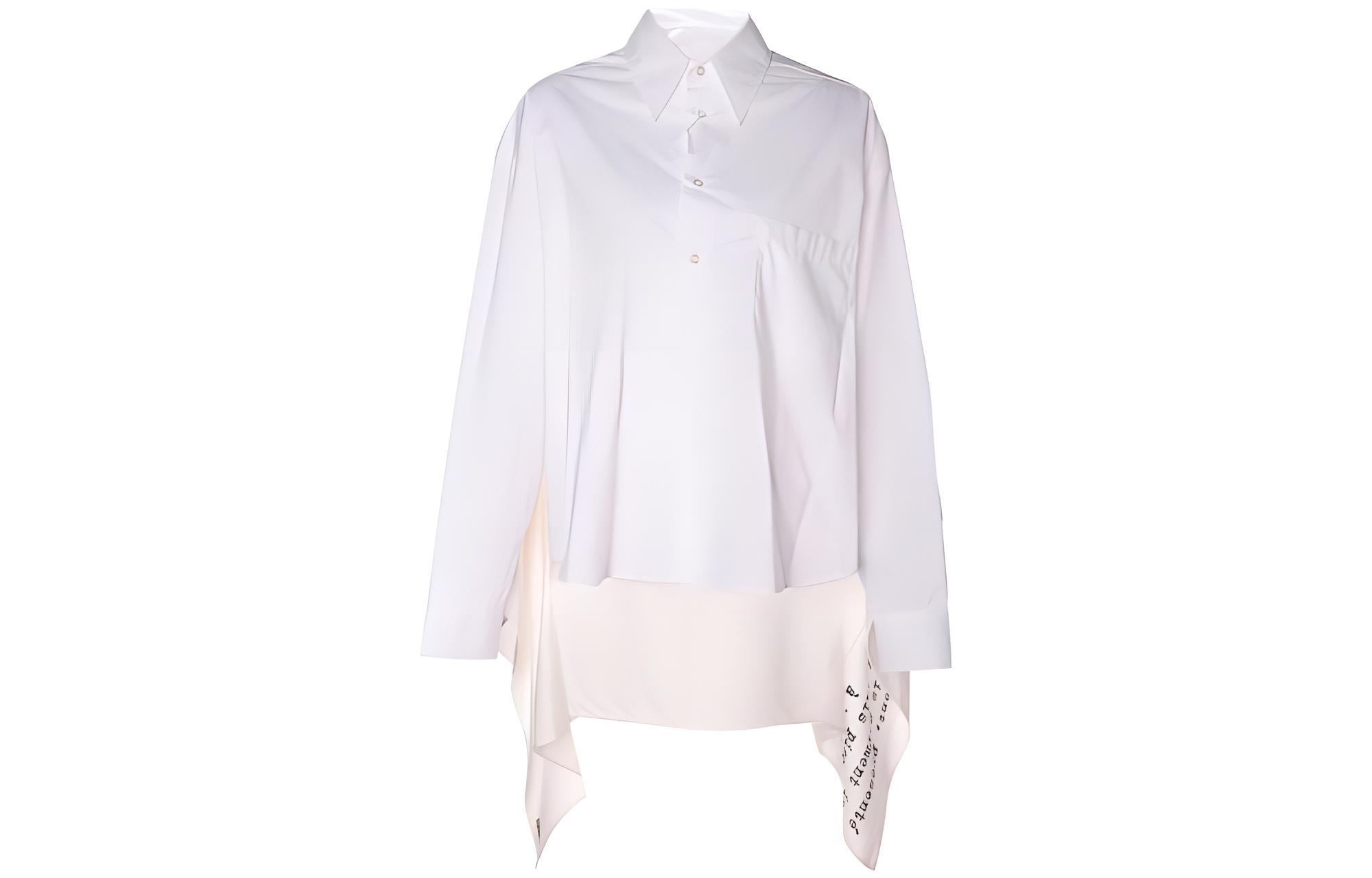(Women) MM6 Maison Margiela  White Single-Breasted Oversized Shirt. S62DL0042STZ008963