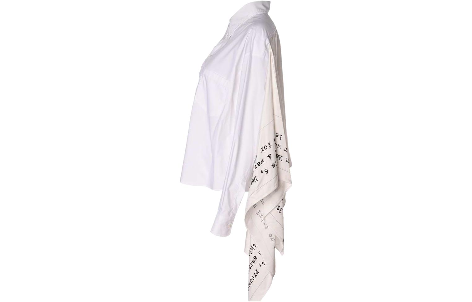 Shop (W) MM6 メゾン マルジェラ ホワイト シングルブレスト オーバーサイズ シャツ S62DL0042STZ008963