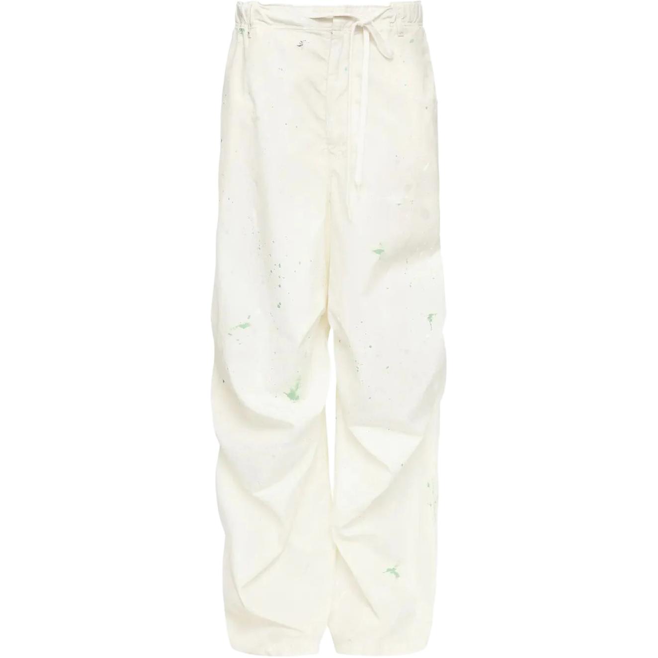 Order (W) MM6 Maison Margiela 白色噴漆側口袋休閒長褲。 S62KB0240M35458-101