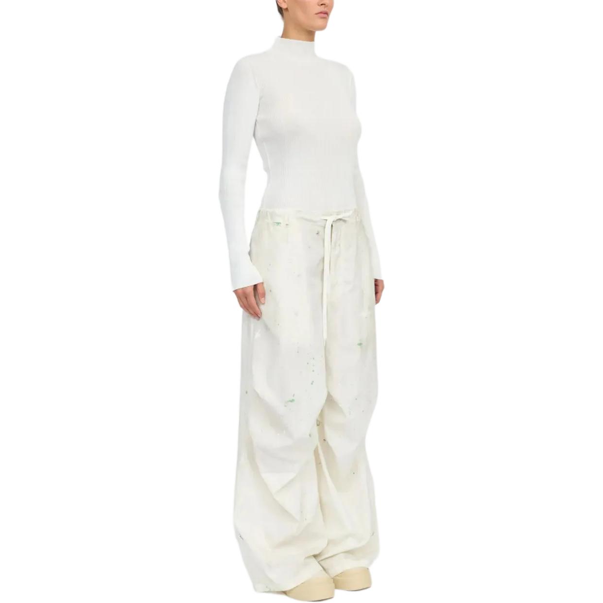 Shop (W) MM6 Maison Margiela 白色噴漆側口袋休閒長褲。 S62KB0240M35458-101