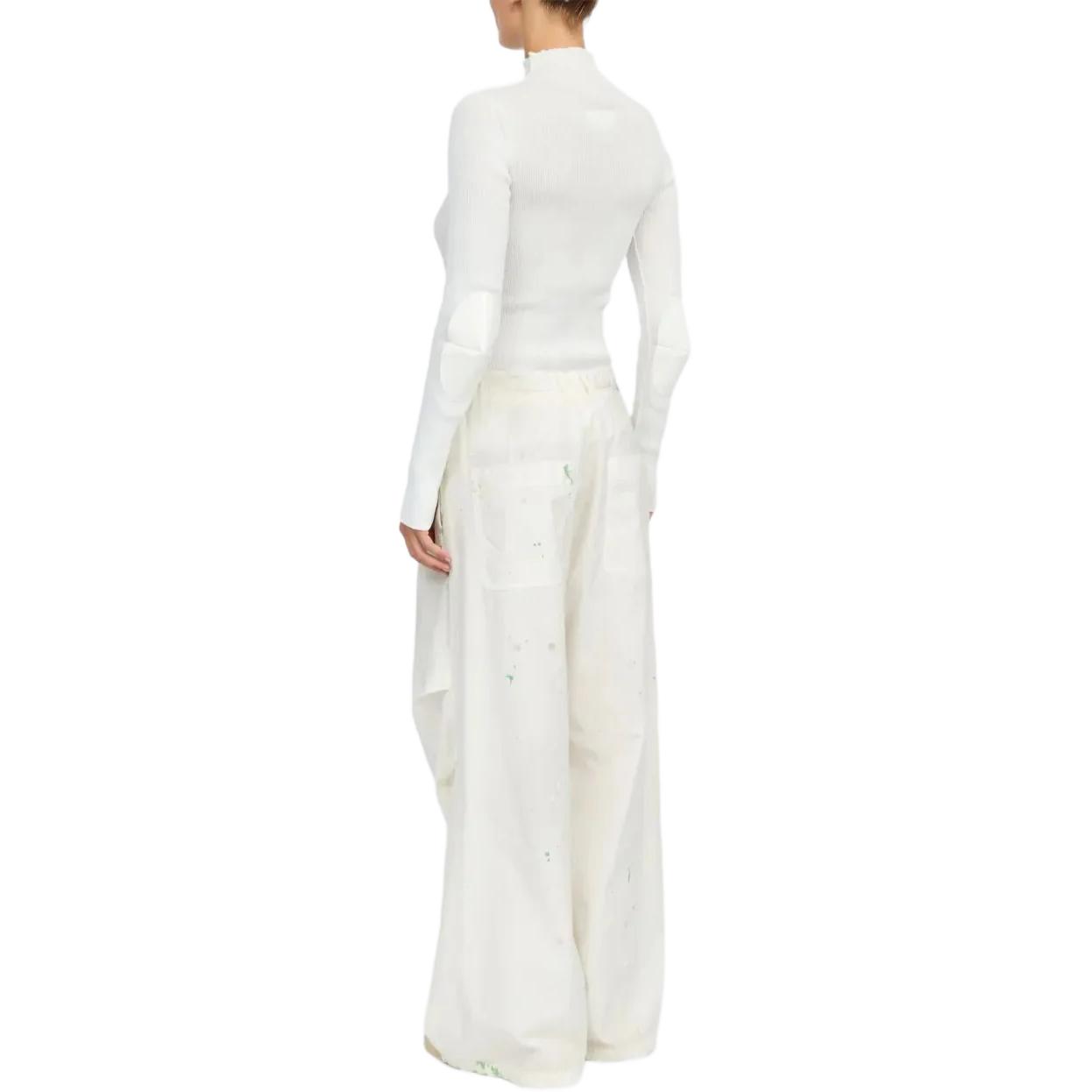 Purchase (W) MM6 Maison Margiela 白色噴漆側口袋休閒長褲。 S62KB0240M35458-101