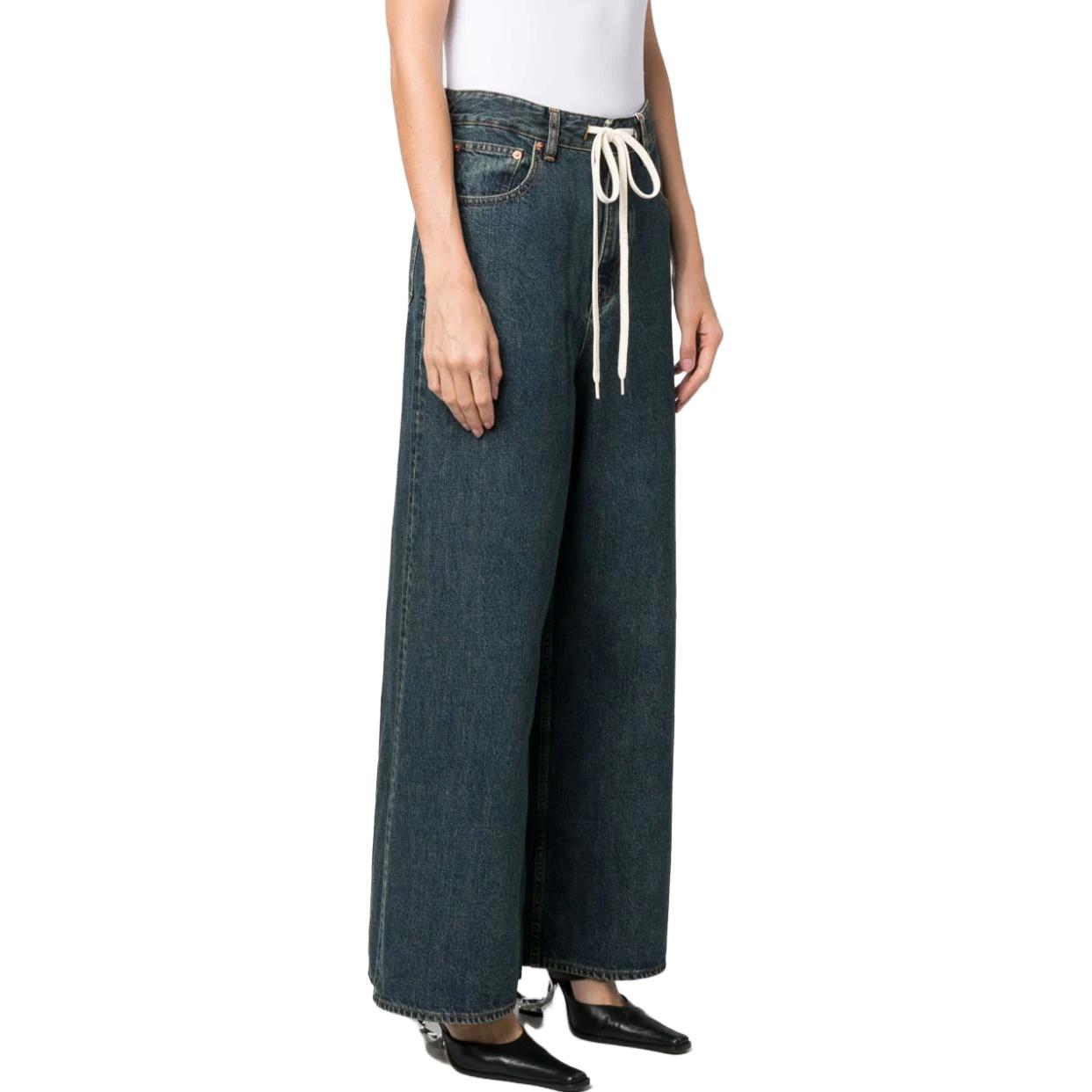 Purchase (W) MM6 Maison Margiela 寬版抽繩牛仔褲 靛藍蓝。 S62LB0143S30844-961