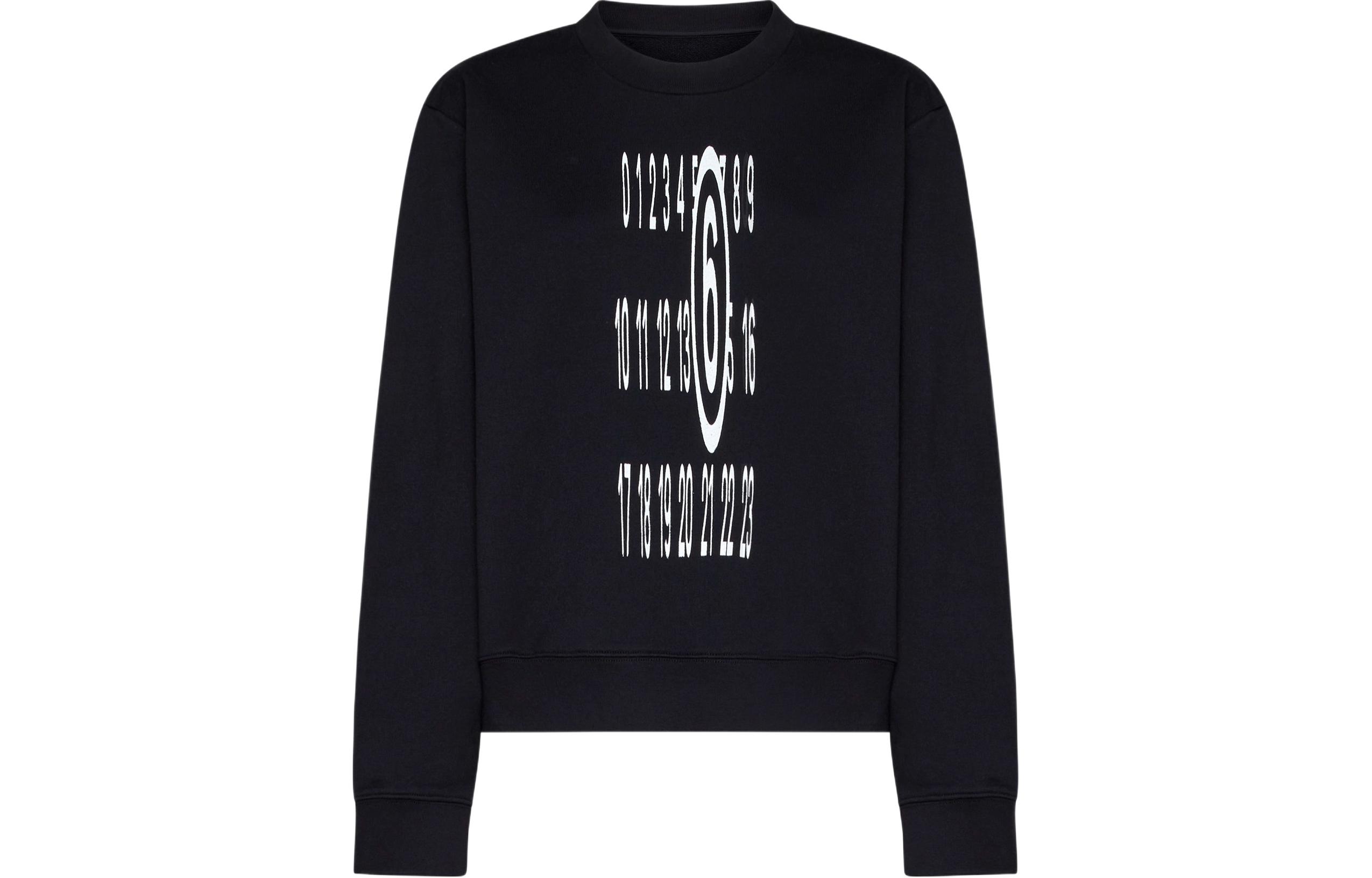 Order (W) MM6 Maison Margiela 黑色圓領字母印花長袖運動衫 S62GU0129M25003-900