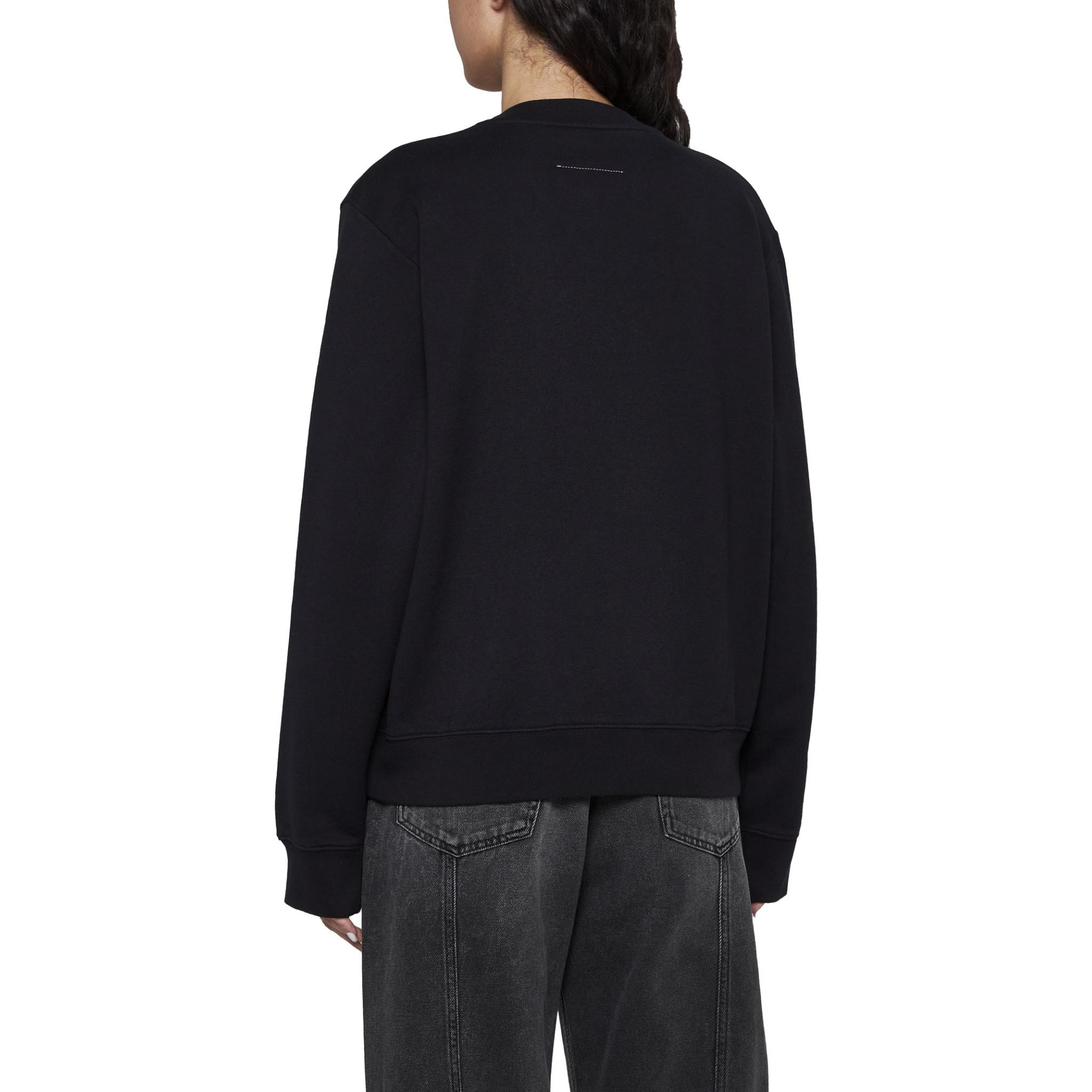 Purchase (W) MM6 Maison Margiela 黑色圓領字母印花長袖運動衫 S62GU0129M25003-900