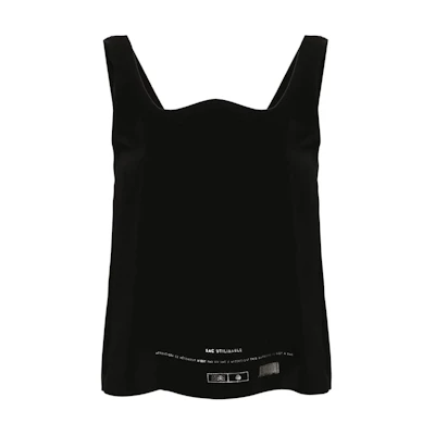 (Women) MM6 Maison Margiela Black Printed Cutout Wide Strap Tank Top Women FW24 S52NL0068S37977-BLACK