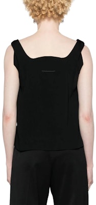 (W) MM6 Maison Margiela 黑色印花切割寬肩帶背心 女士 FW24 S52NL0068S37977-BLACK Shop (W) MM6 Maison Margiela 黑色印花切割寬肩帶背心 女士 FW24 S52NL0068S37977-BLACK