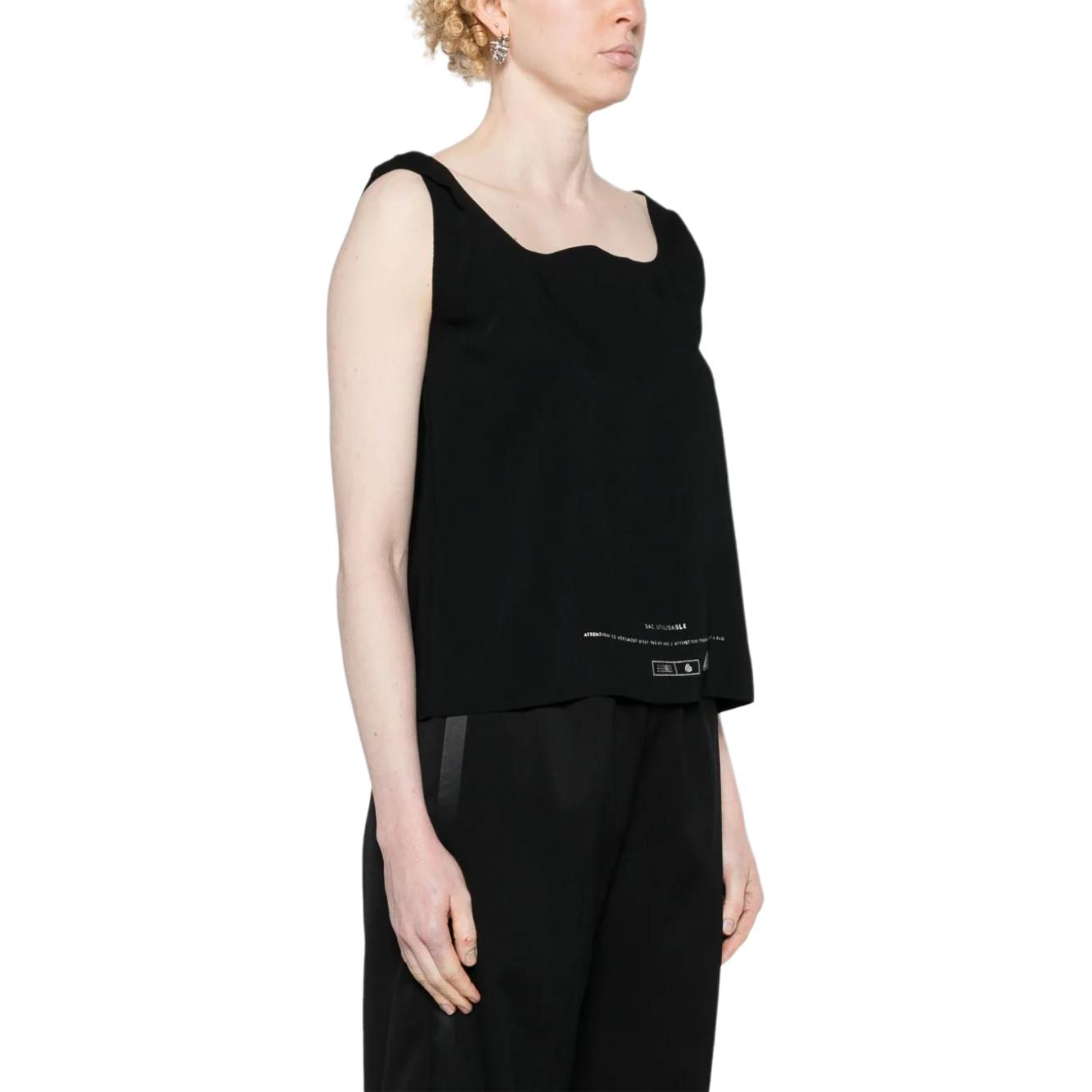 Purchase (W) MM6 Maison Margiela 黑色印花切割寬肩帶背心 女士 FW24 S52NL0068S37977-BLACK