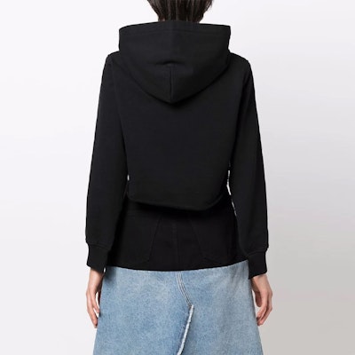 (W) MM6 Maison Margiela 黑色切割袖連帽衫 FW21 中性時尚款式。 S52GU0159S25337-900 Shop (W) MM6 Maison Margiela 黑色切割袖連帽衫 FW21 中性時尚款式。 S52GU0159S25337-900