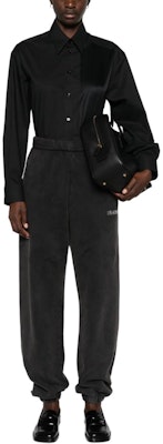 (W) MM6 메종 마르지엘라 디스트레스드 패치워크 버튼 셔츠 여성 블랙 FW24. S52DT0036S47294-BLACK Lookbook (W) MM6 메종 마르지엘라 디스트레스드 패치워크 버튼 셔츠 여성 블랙 FW24. S52DT0036S47294-BLACK