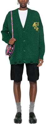 (W) MM6 Maison Margiela 綠色破壞風V領寬鬆針織毛衣。 S62HP0023M13075-GREEN Lookbook (W) MM6 Maison Margiela 綠色破壞風V領寬鬆針織毛衣。 S62HP0023M13075-GREEN