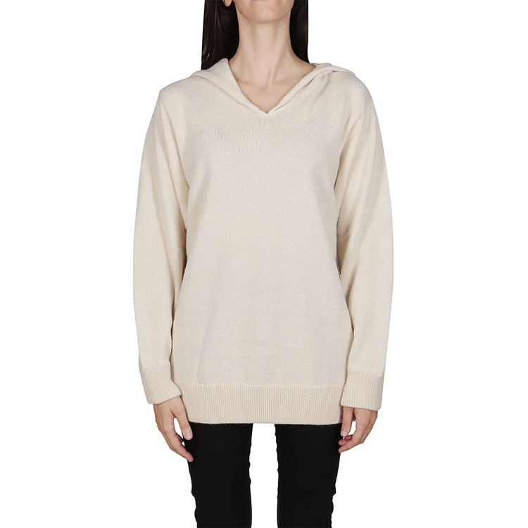 Shop (Women) MM6 Maison Margiela FW21  Beige Loose-Fit Wool Pullover Sweater. S52HA0229S17774103