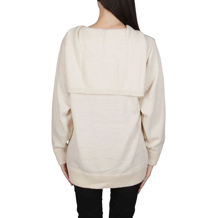 Purchase (Women) MM6 Maison Margiela FW21  Beige Loose-Fit Wool Pullover Sweater. S52HA0229S17774103
