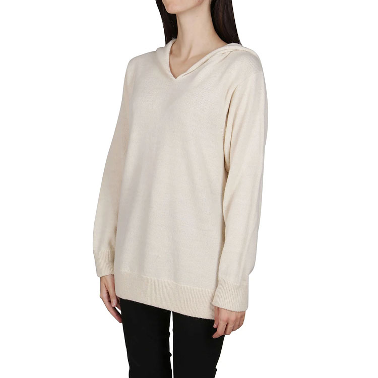 Details for (Women) MM6 Maison Margiela FW21  Beige Loose-Fit Wool Pullover Sweater. S52HA0229S17774103