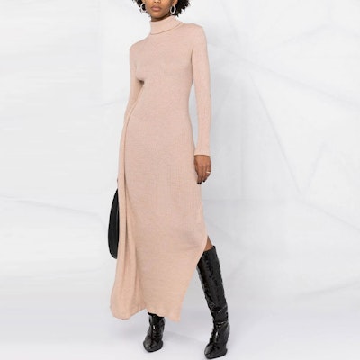 (W) MM6 Maison Margiela FW21 Coklat Gaun Knit Lengan Panjang Leher Penyu S52CT0643S23735121 Lookbook (W) MM6 Maison Margiela FW21 Coklat Gaun Knit Lengan Panjang Leher Penyu S52CT0643S23735121