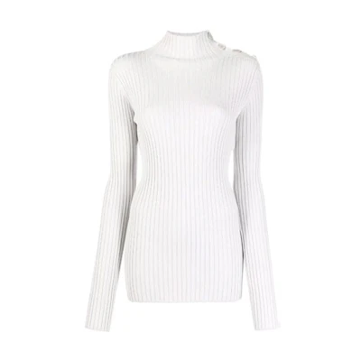 (Women) MM6 Maison Margiela FW21 Button Detail Ribbed Sweater Grey. S52HA0223S16773856