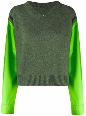 (W) MM6 Maison Margiela FW21 綠色V領羊毛毛衣長袖上衣 S52HA0232S17772002F Order (W) MM6 Maison Margiela FW21 綠色V領羊毛毛衣長袖上衣 S52HA0232S17772002F