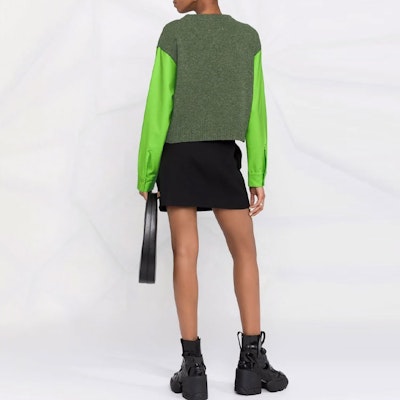 (W) MM6 Maison Margiela FW21 綠色V領羊毛毛衣長袖上衣 S52HA0232S17772002F Shop (W) MM6 Maison Margiela FW21 綠色V領羊毛毛衣長袖上衣 S52HA0232S17772002F