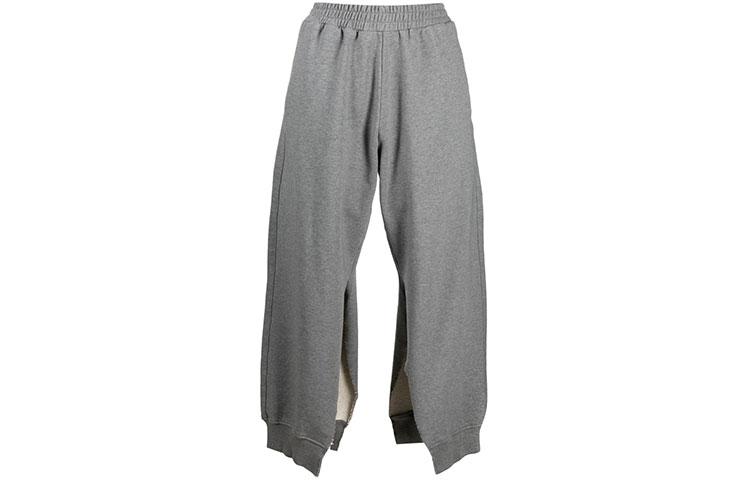 Order (Women) MM6 Maison Margiela FW21  Grey Wide-Leg Knit Joggers with Split Detail. S52KA0249S25337851M