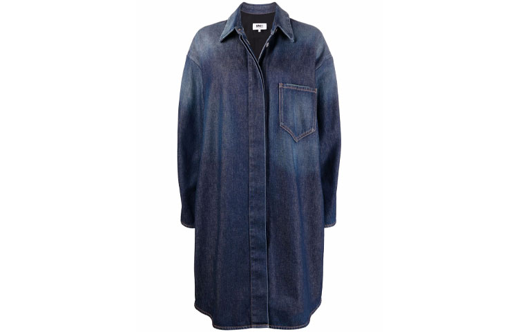 (Women) MM6 Maison Margiela FW21  Tie-Dye Button Denim Jacket Blue. S52AA0117STZ019961