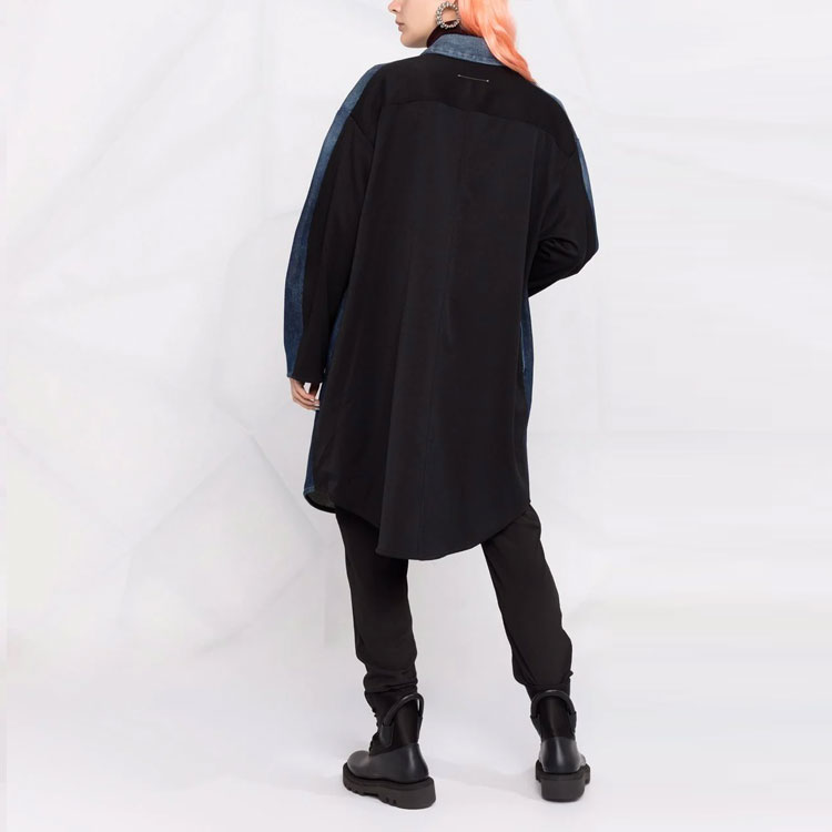 Shop (Women) MM6 Maison Margiela FW21  Tie-Dye Button Denim Jacket Blue. S52AA0117STZ019961