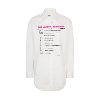 (Women) MM6 Maison Margiela FW21 White Cotton Casual Long Sleeve Shirt. S52DL0161S47294100
