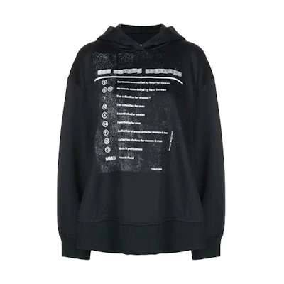 (Women) MM6 Maison Margiela FW21 Motocross Print Hoodie Women’s Black. S52GU0144S23959